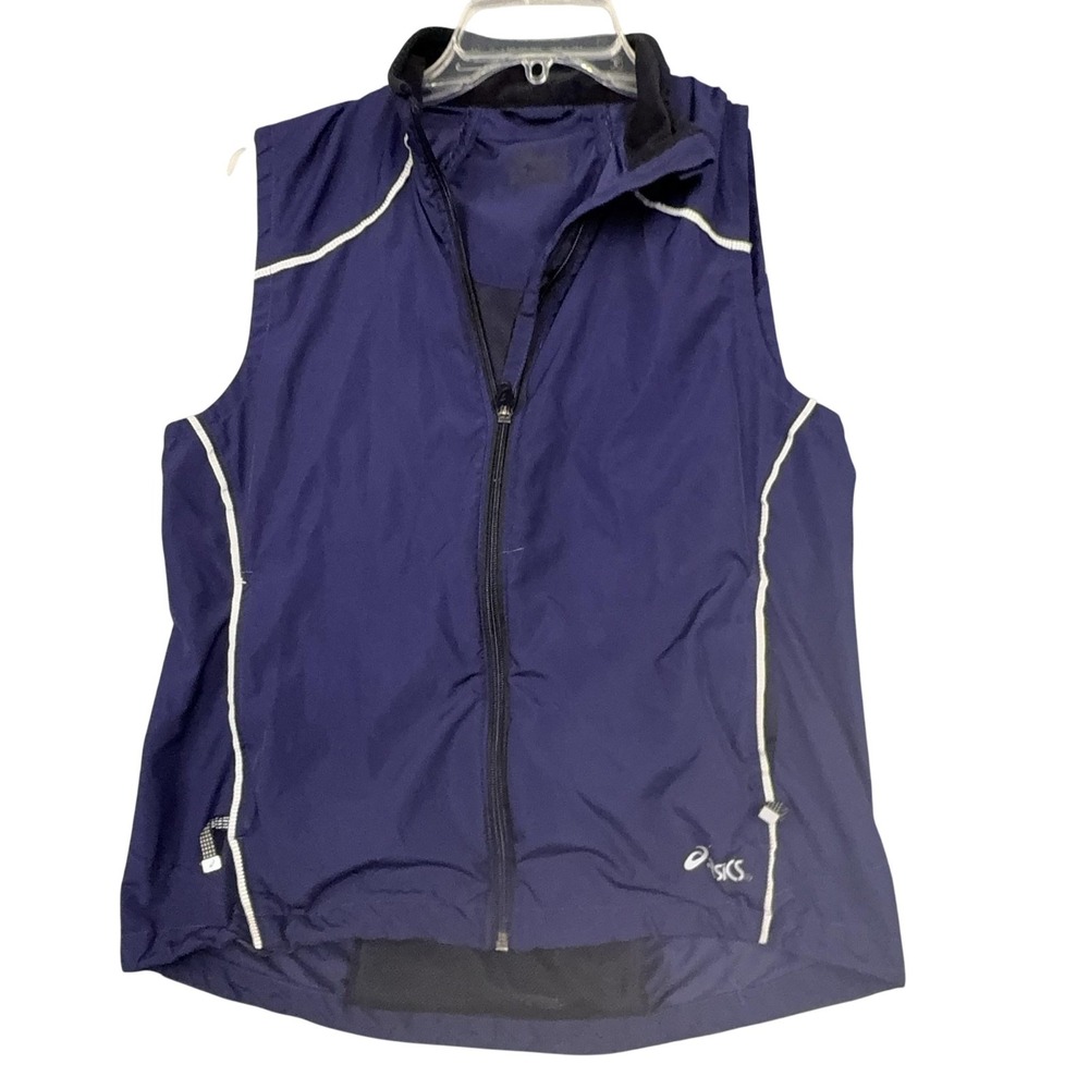 ASICS Jacket Womens Medium Purple Sleeveless Windbreaker Running Cycling